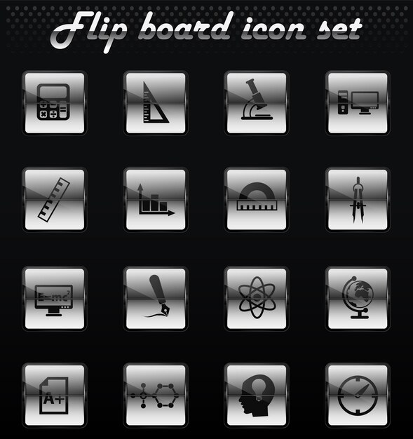 University vector flip mechanical icons for user interface design