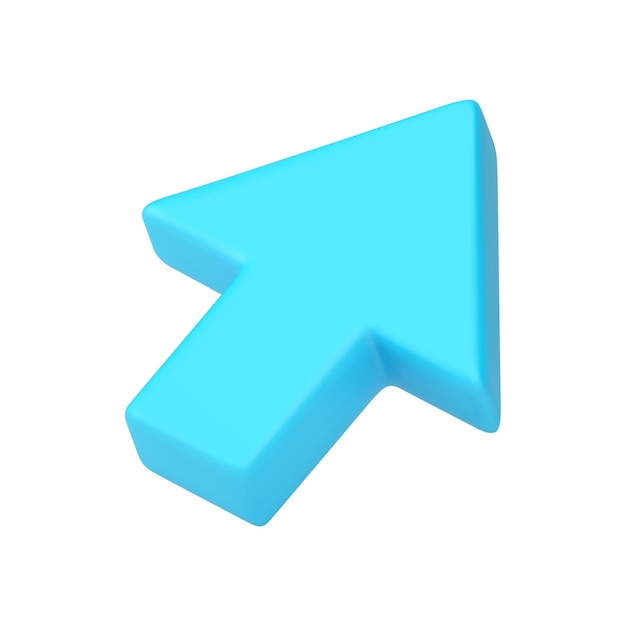up arrow right direction blue marker cyberspace interface cursor 3d icon realistic vector