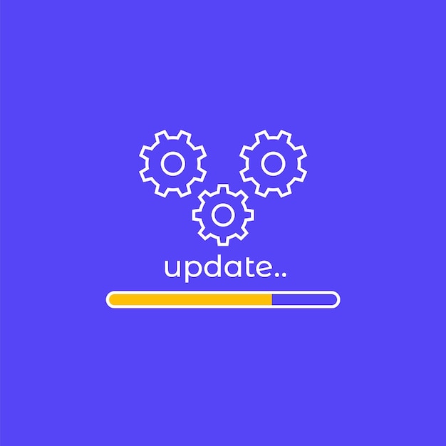 update system upgrade vector design with progress bar