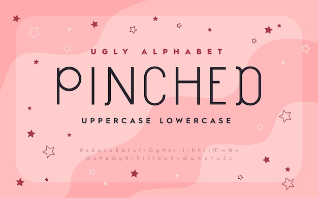 Uppercase and lowercase display. Classic pop sans serif font set. Ugly typeface vector illustration