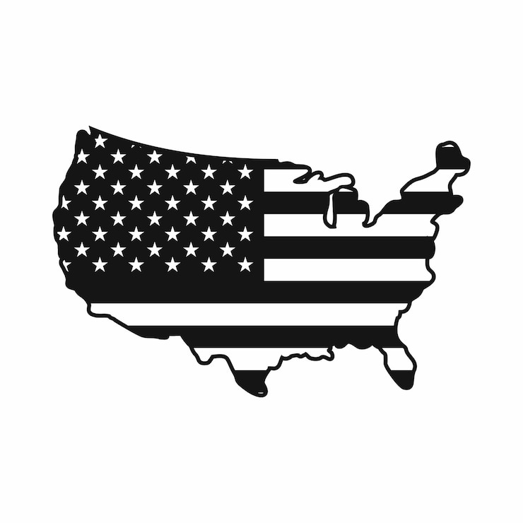 Vektor usa map icon in simple style isolated on white background