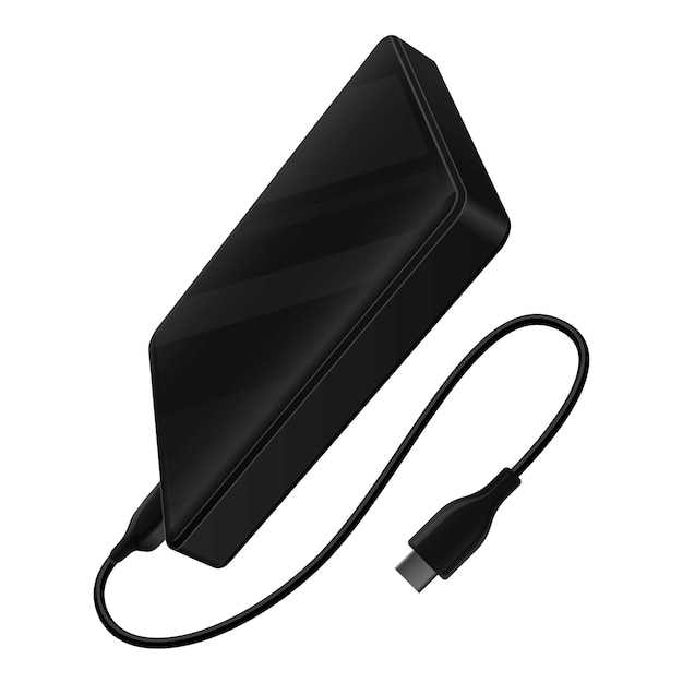 Usb hdd icon cartoon vector Hard disk drive Computer memory