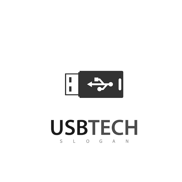 Usb logo design symbol technology