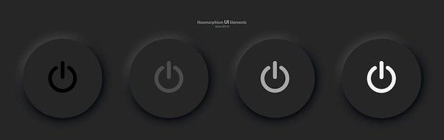 User interface elements for mobile devices in the style of neumorphism ui ux a set of four black