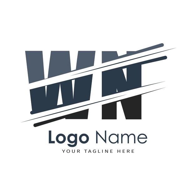 Úvodní logo monogramu s designem ve stylu písmene