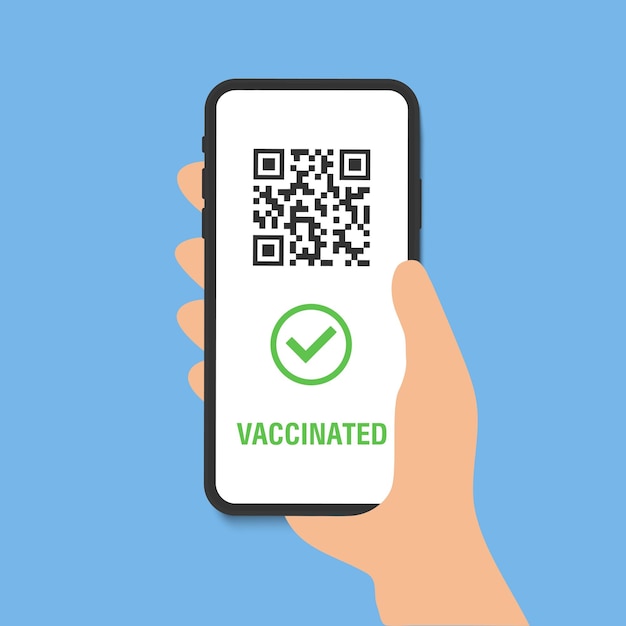 vaccine passport in smartphone screen certificate of vaccine and immune from covid in phone app