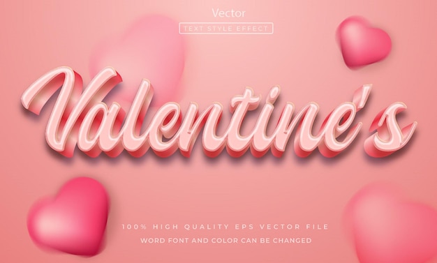 Valentine's pink color 3d text effect