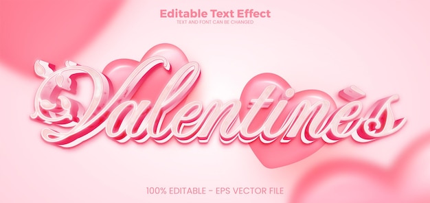 Valentines Editable text effect 3d text effect template