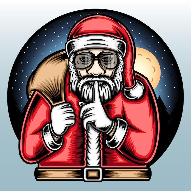 Vektor vánoční santa claus přináší pytel. prémiový vektor