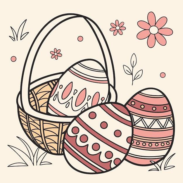 Variety Easter eggs set vector image