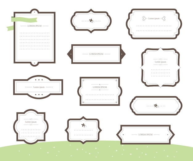 various forms of label and frame design