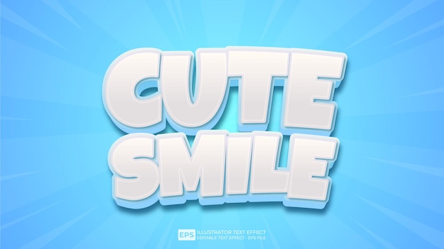 vector 3d text cute smile editable text effect font