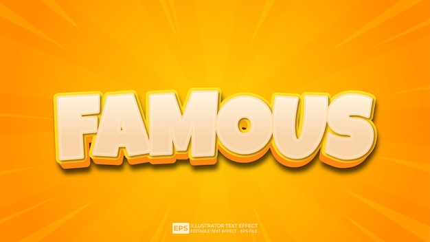 vector 3d text famous editable text effect font