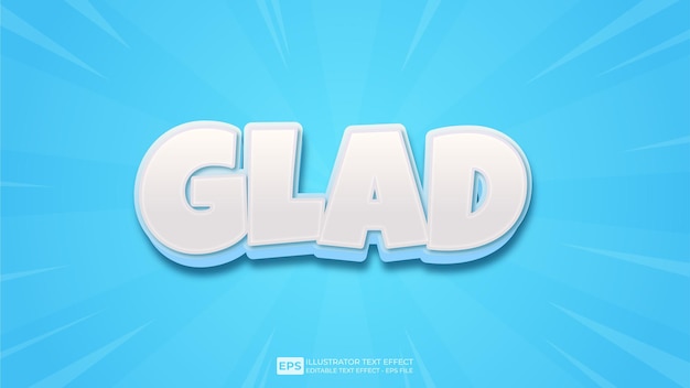 vector 3d text glad editable text effect font