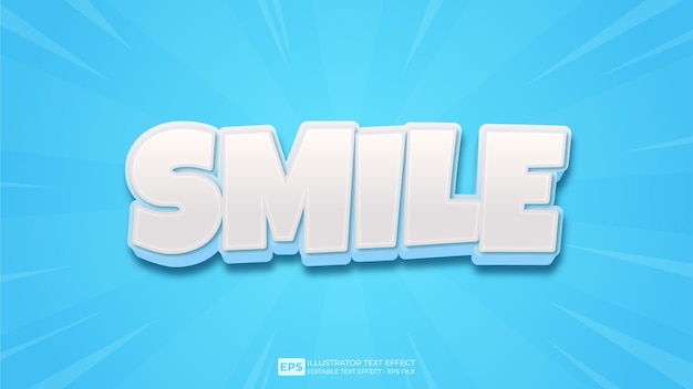 vector 3d text smile editable text effect font