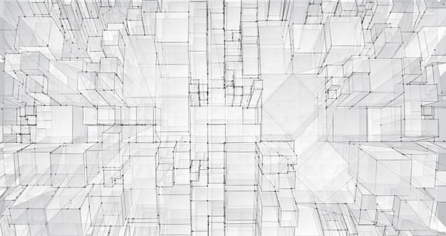 vector abstract 3d crystal a view of the roofs of the city a large chaotic set of glass pendants