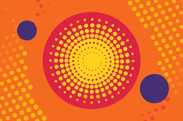 vector abstract background with circles and halftone dots vector illustration