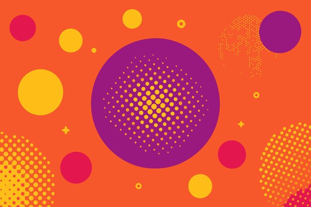 vector abstract background with circles and halftone dots vector illustration