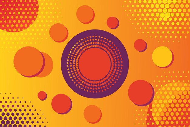 vector abstract background with circles and halftone dots vector illustration