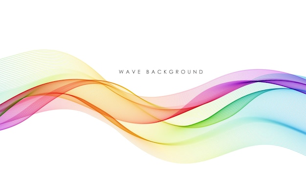 vector abstract colorful flowing wave lines isolated on white background