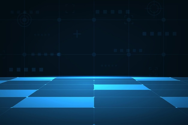 Vector abstract futuristic background of blue glowing technology sci fi frame hud ui