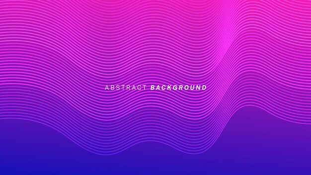 vector abstract wave lines on pink blue gradient background futuristic technology concept