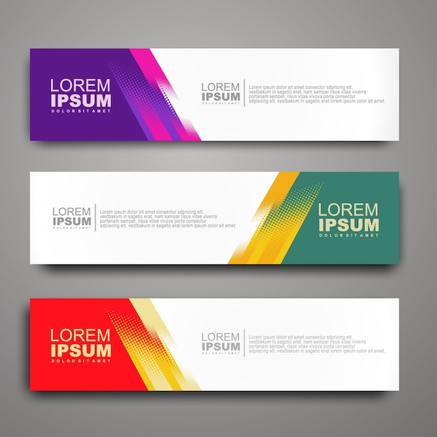 Vector abstract web banner design template with halftone pattern