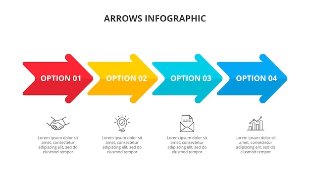 Vector arrow timeline infographic Abstract elements for business presentation with 4 steps