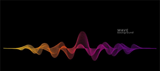 vector background with color abstract wave dots