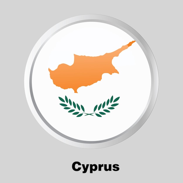 vector button flag of Cyprus on round frame