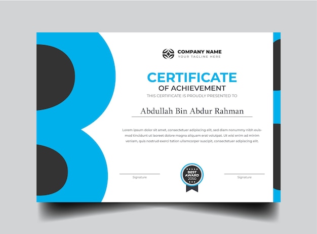 vector certificate of achievement design template
