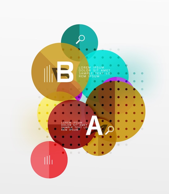 Vector circle bubbles modern geometric background