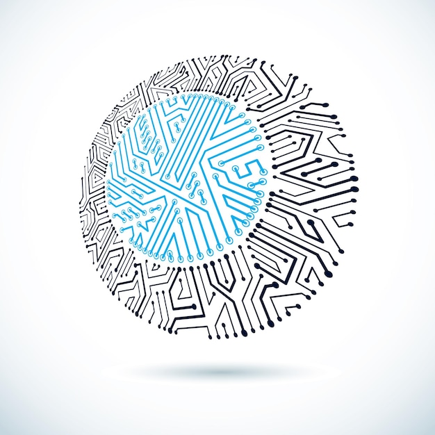 Vector circuit board, digital technologies abstraction. Computer microprocessor scheme, futuristic design.