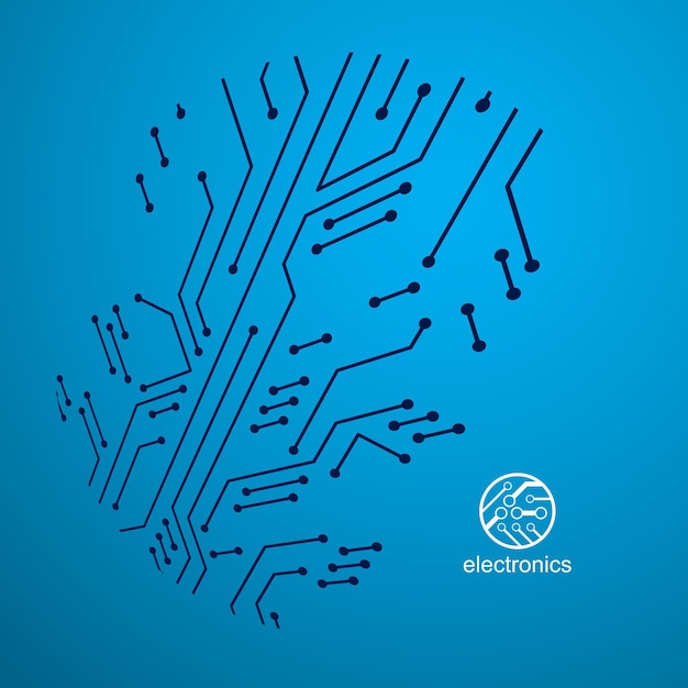vector circuit board with electronic components of technology device. computer motherboard cybernetic abstraction. electronic microprocessor