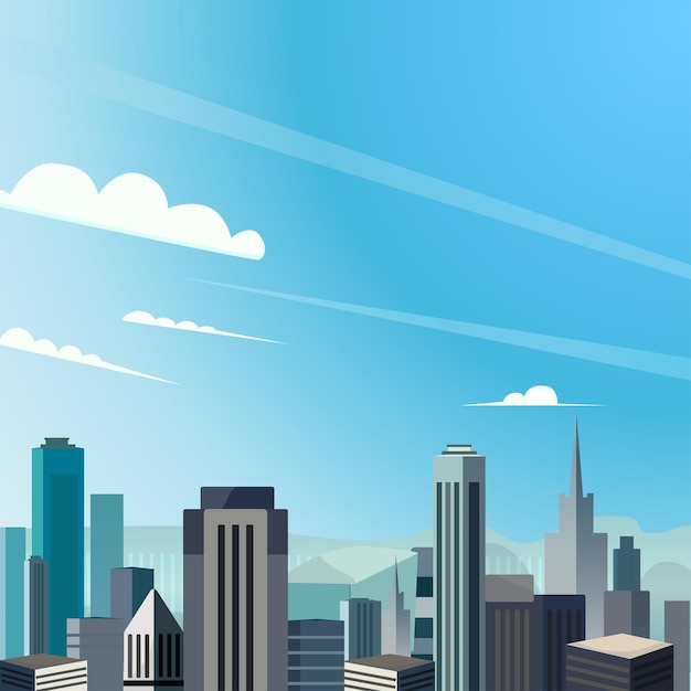 Vector city and blue sky new york