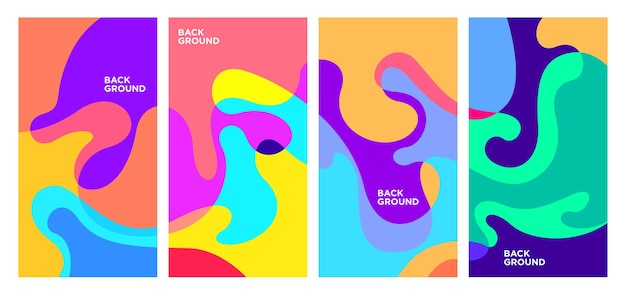 vector colorful abstract geometric and liquid background