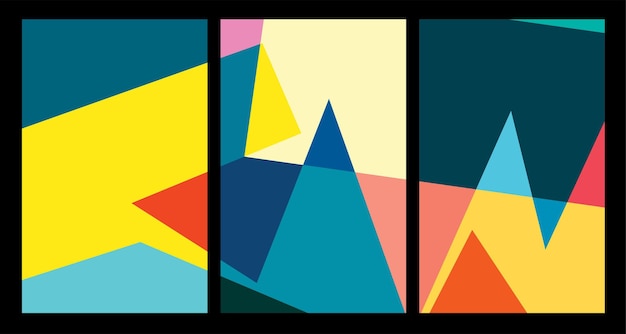 Vector colorful abstract geometric poster for summer 2024