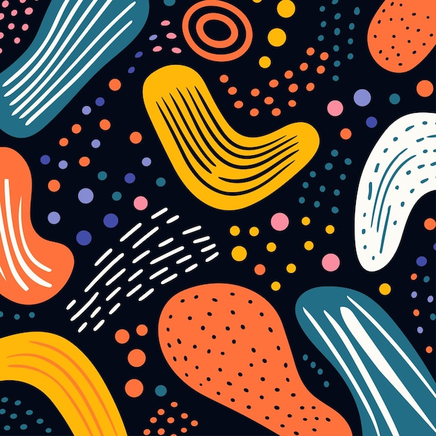 vector colorful shapes and lines pattern