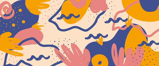 Vector colorful simple flat abstract organic banner
