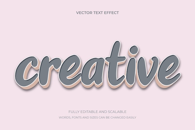 Vector creative 3d style editable text effect