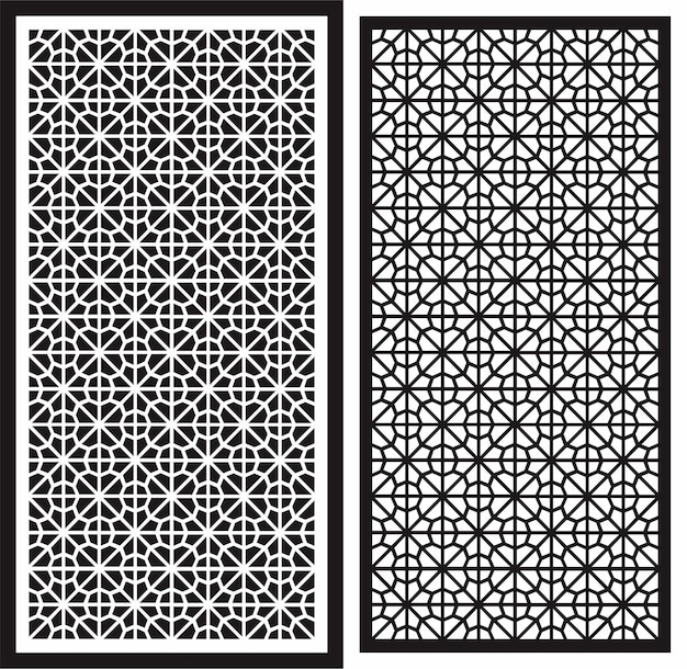 vector cutting laser motif partition fences facade seamless pattern cnc cutting file