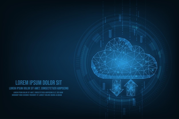 vector data cloud online network from lines. abstract technology storage concept.