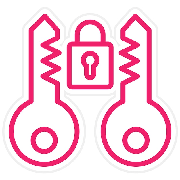 vector design asymmetric encryption icon style