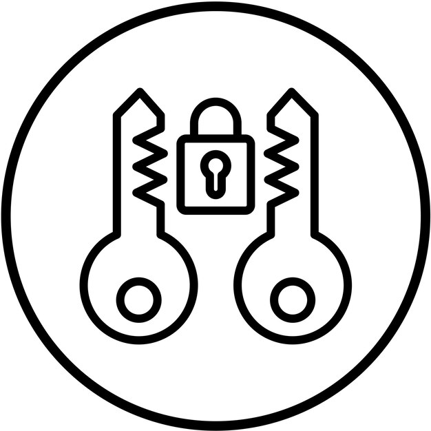 vector design asymmetric encryption icon style