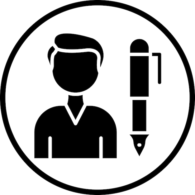 Vector Design Author Male Icon Style