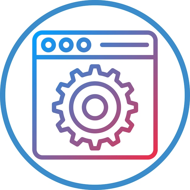 vector design browser setting icon style