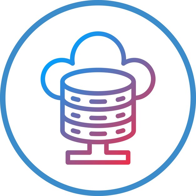 vector design cloud database icon style