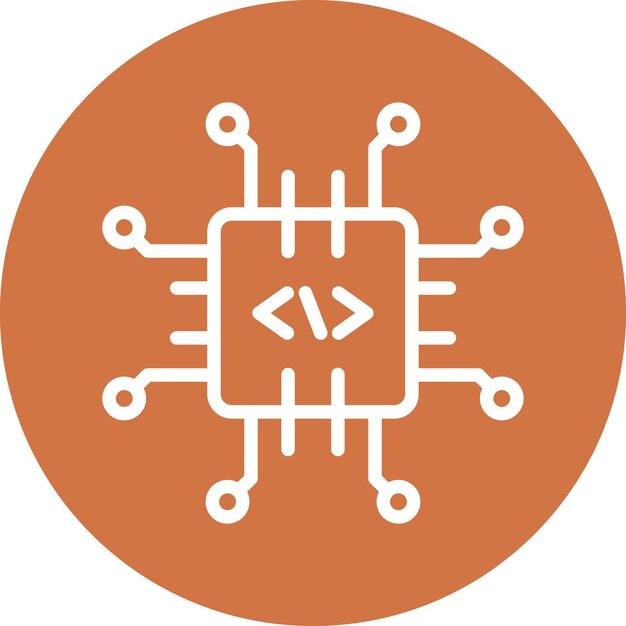 Vector Design Code Processor Icon Style