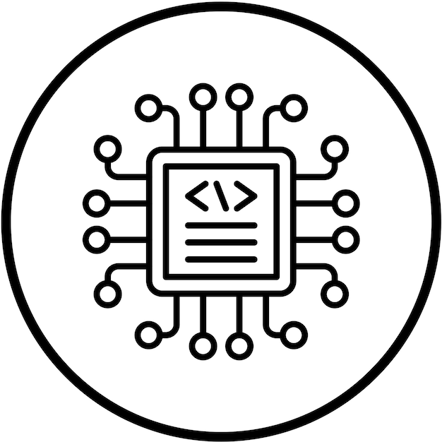 vector design code processor icon style