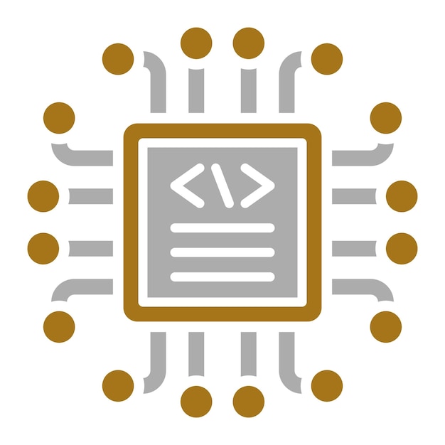 vector design code processor icon style